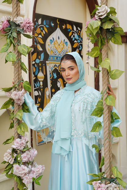 Pearl Cascade Abaya & Cape Set