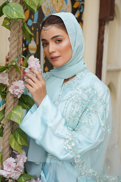 Pearl Cascade Abaya & Cape Set