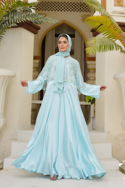Pearl Cascade Abaya & Cape Set