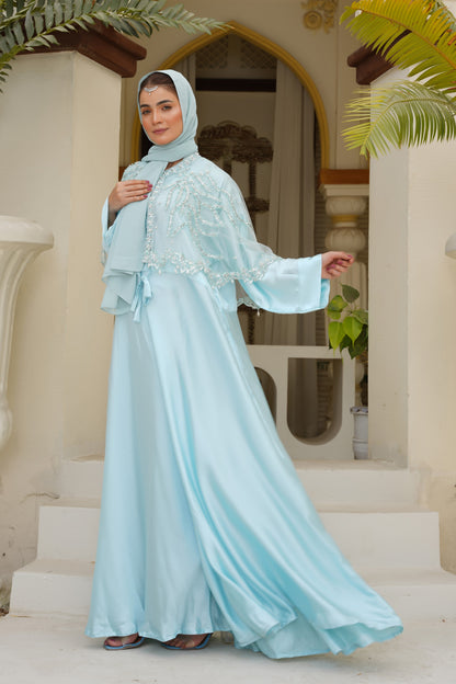 Pearl Cascade Abaya & Cape Set