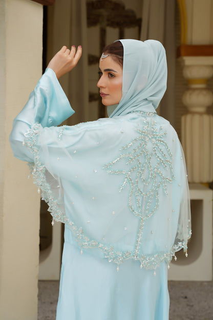 Pearl Cascade Abaya & Cape Set