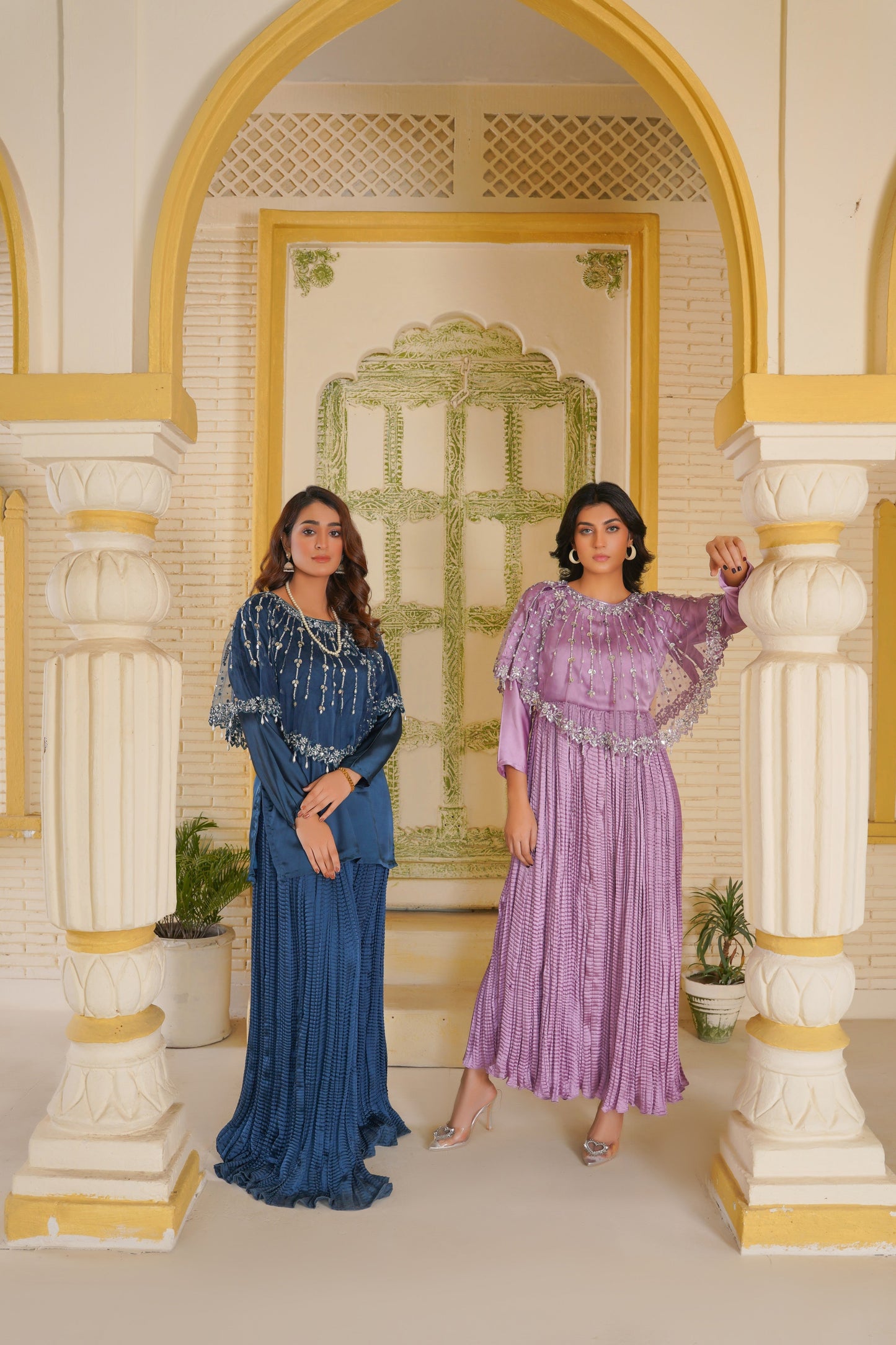 Lavender Luxe With Lumière Lines Cape & Embellished Crush Maxi