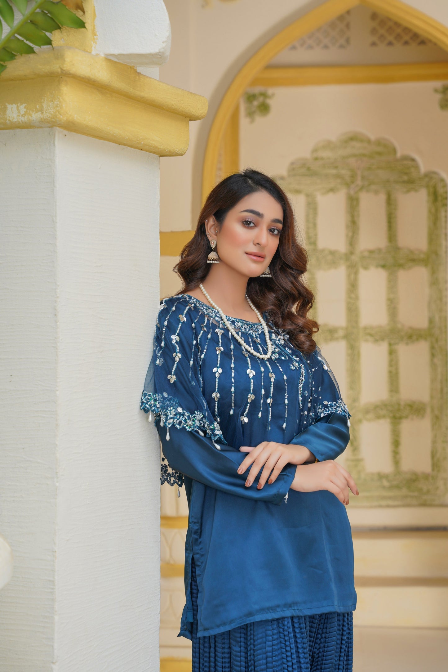 Shine in Zinc With Lumiere Lines Cape | Crush Sharara and Short Shirt | Best Wedding Dress for Girls