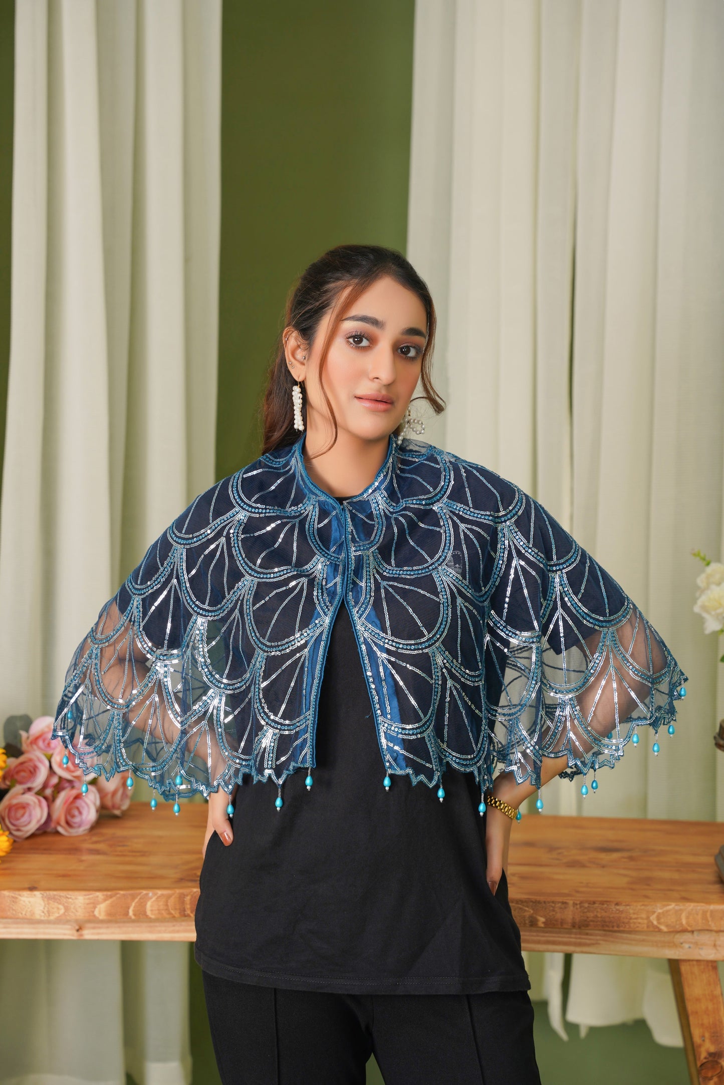 Stellar in Zinc With Sitara Silhouettes Cape