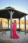 Shine in Pink With Lumière Lines Cape & Embellished Crush Maxi
