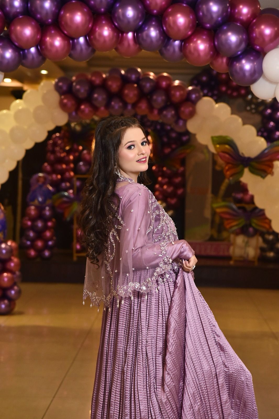 Lilac Majestic Cape with Maxi Dress – Elegant 2-Piece Formal Wear | Flowy Cape Overlay