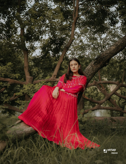 Shine in Pink With Lumière Lines Cape & Embellished Crush Maxi